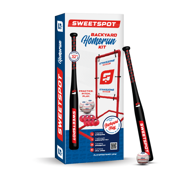 Plastic Baseball Bat and Ball (Official Spaseball) Set Backyard