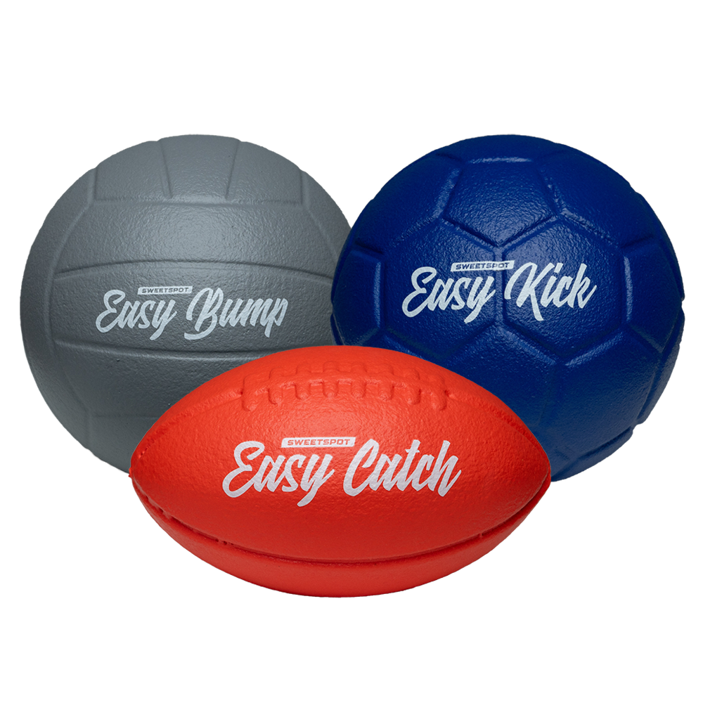 Easy Catch Foam Football, Foam Volleyball and Foam Soccer Ball Combo