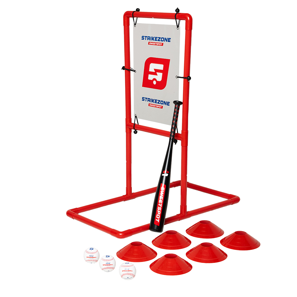 Plastic Baseball Bat and Ball Set Backyard Homerun Kit with Strike Zone, Field Markers