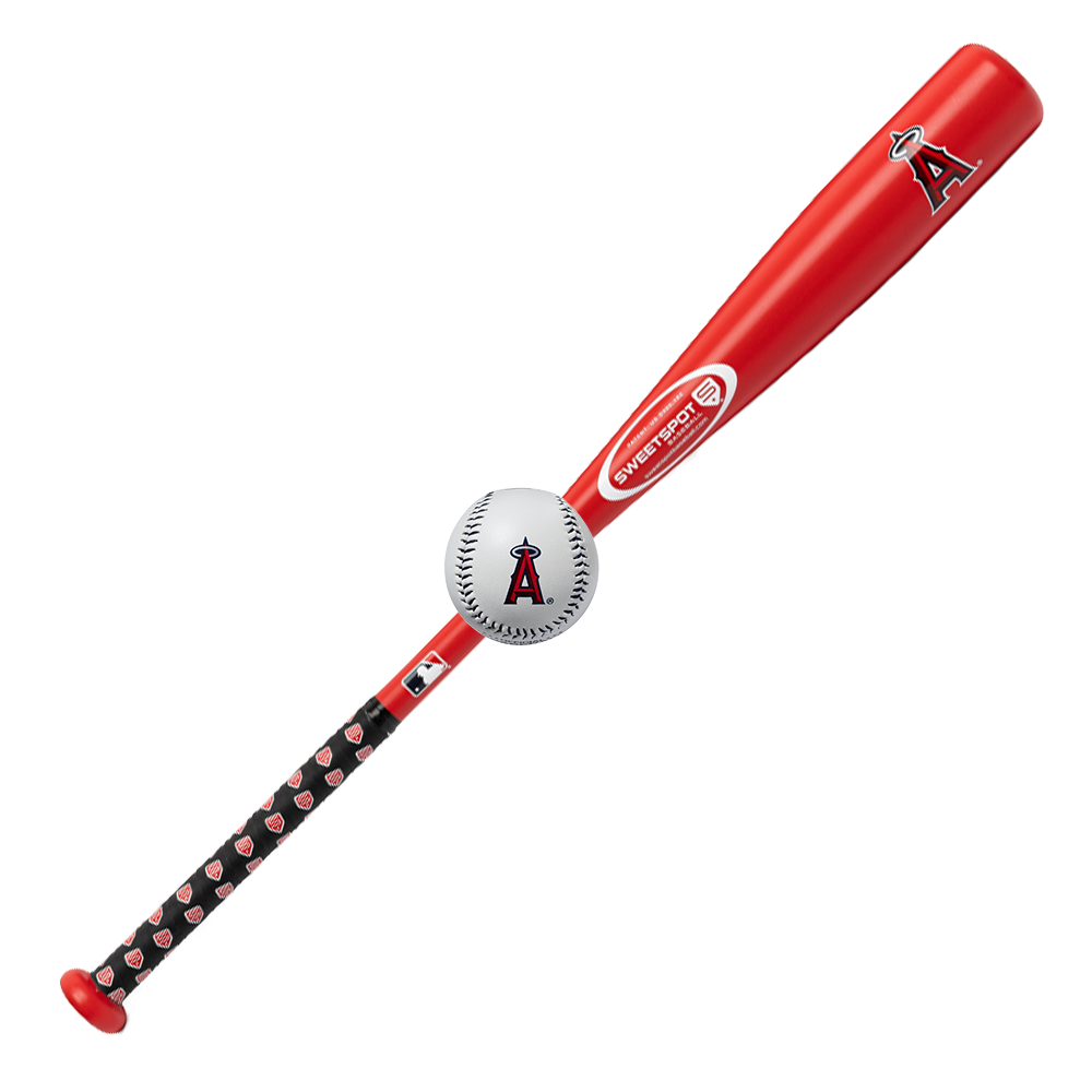 Angels Official MLB Plastic Baseball Bat and Ball Set