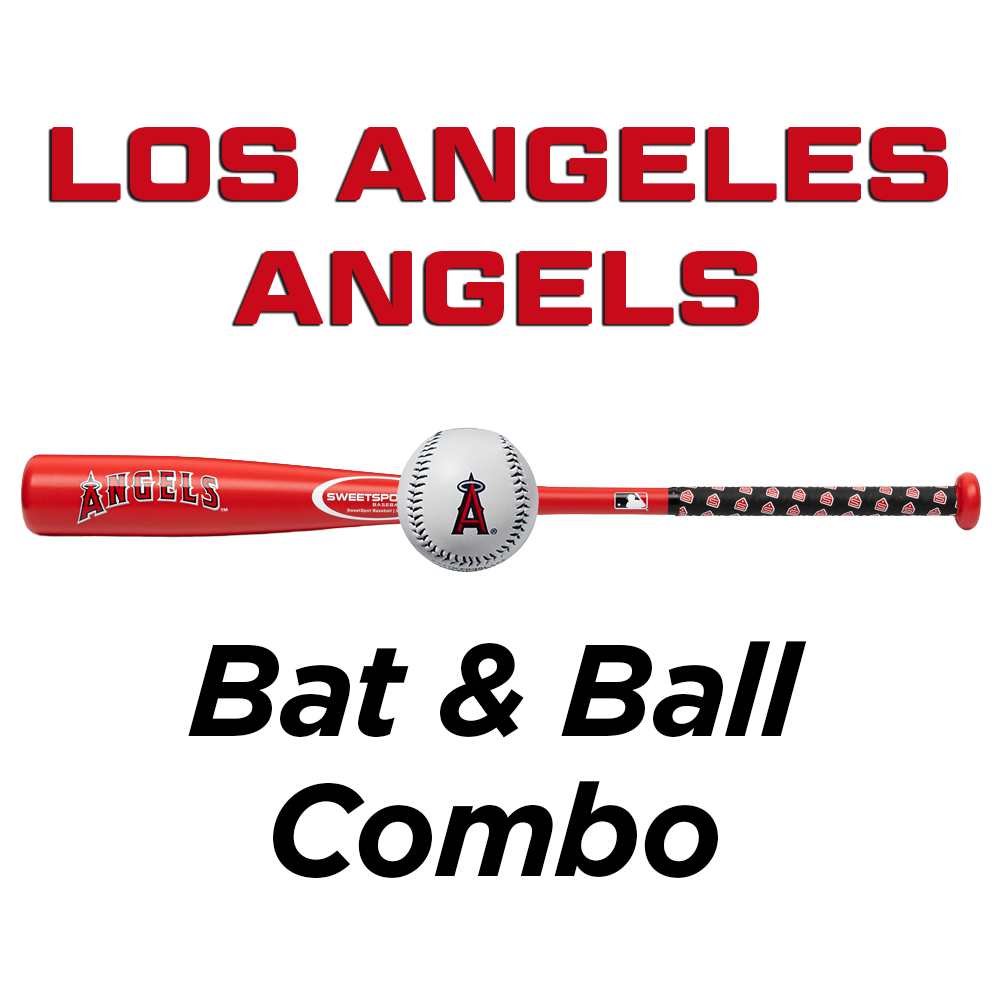 Angels Official MLB Plastic Baseball Bat and Ball Set