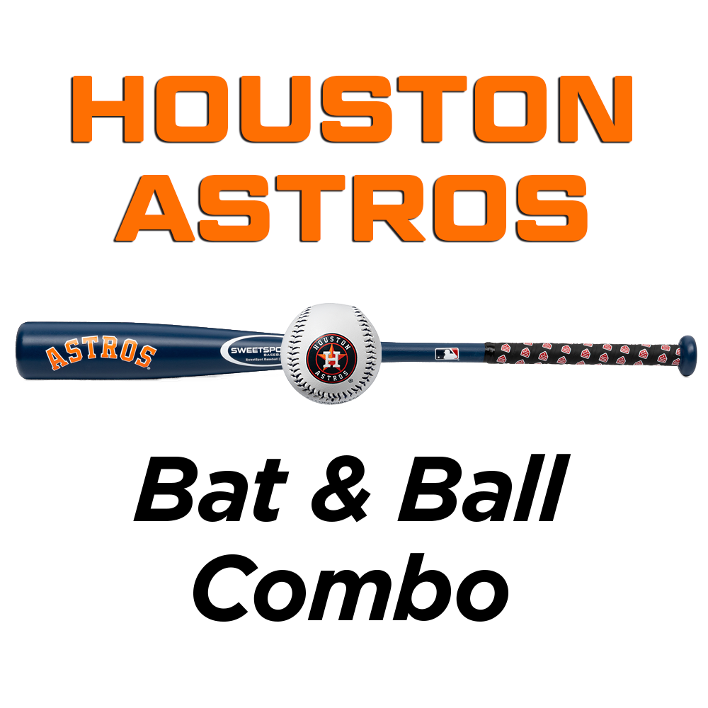 Astros Official MLB Plastic Baseball Bat and Ball Set