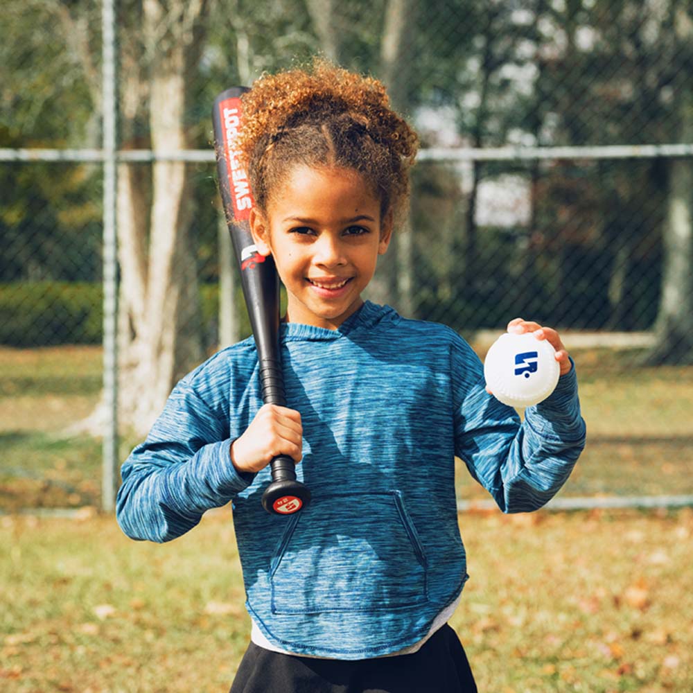 24&quot; Plastic Junior Big Barrel (JBB) Baseball Bat and Ball Set with Batting Tee Stand