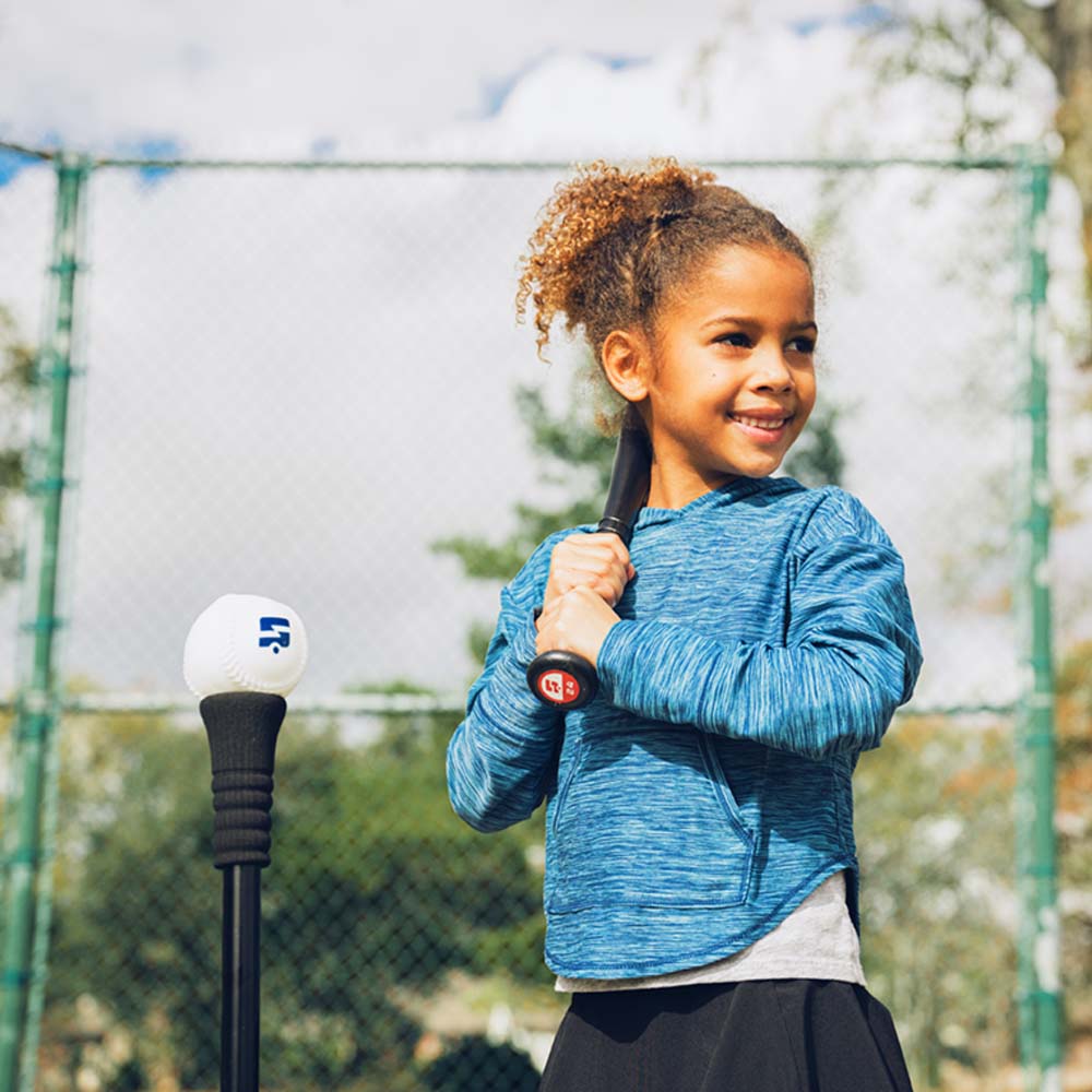 24&quot; Plastic Junior Big Barrel (JBB) Baseball Bat and Ball Set with Batting Tee Stand