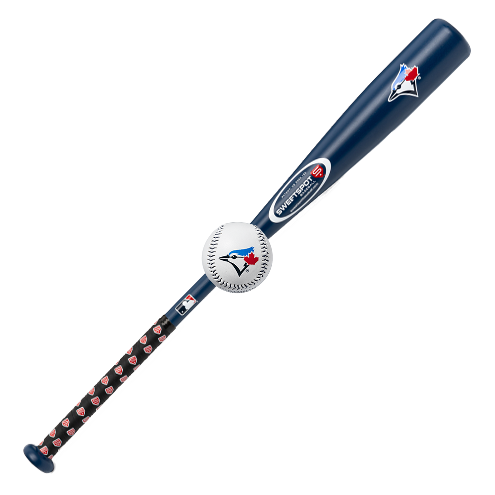 Blue Jays Official MLB Plastic Baseball Bat and Ball Set