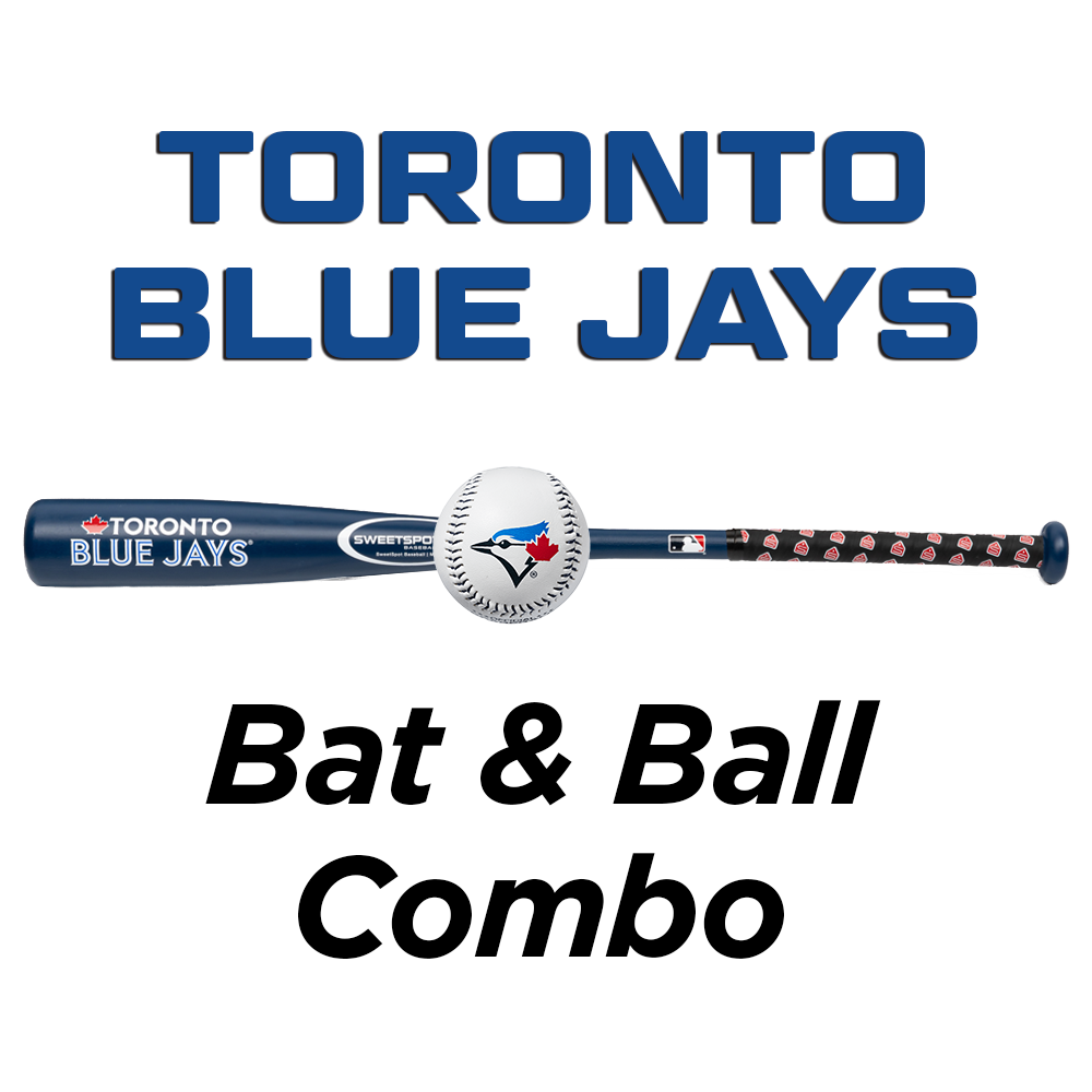 Blue Jays Official MLB Plastic Baseball Bat and Ball Set