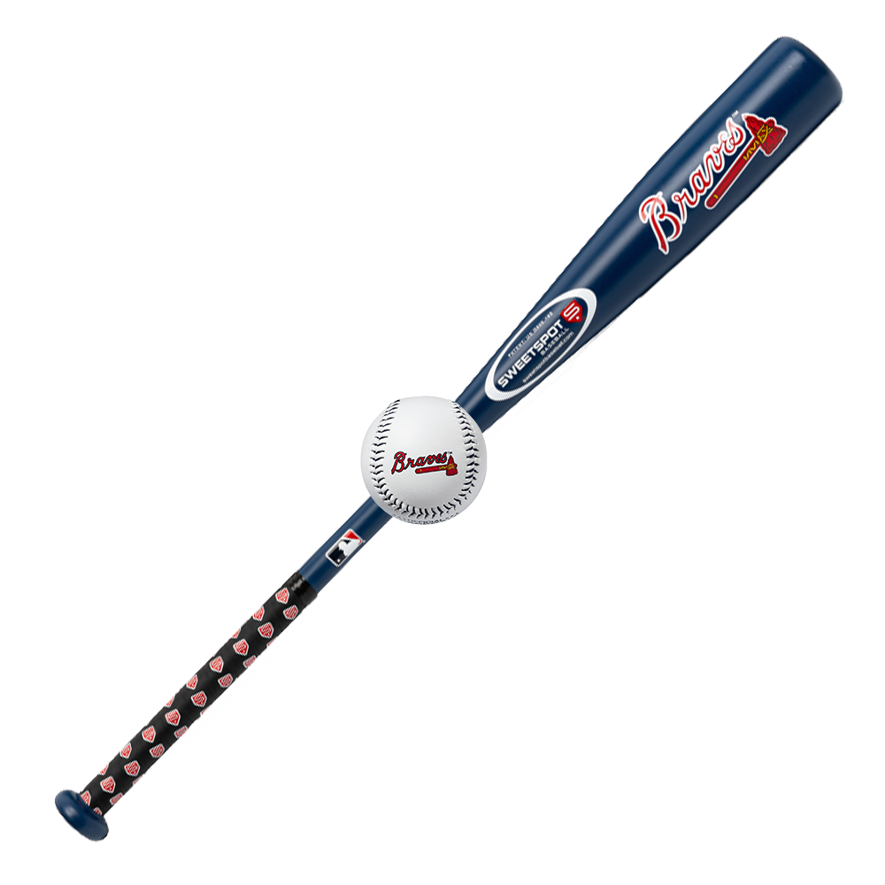 Braves Official MLB Plastic Baseball Bat and Ball Set