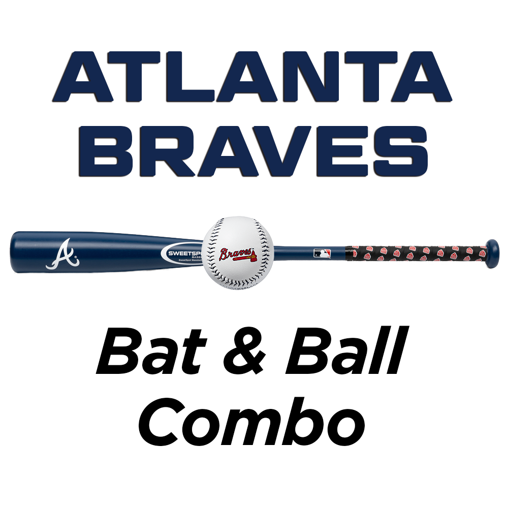 Braves Official MLB Plastic Baseball Bat and Ball Set