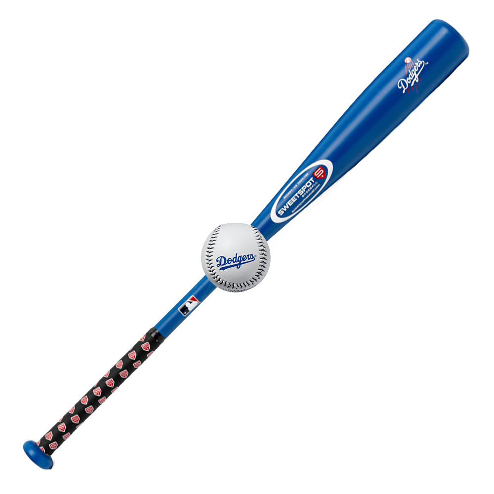 Dodgers Official MLB Plastic Baseball Bat and Ball Set