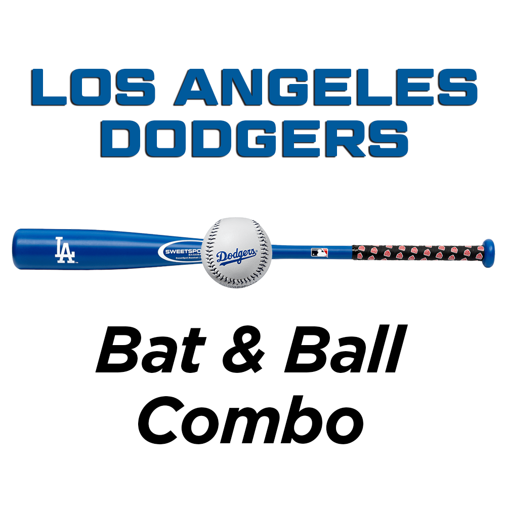 Dodgers Official MLB Plastic Baseball Bat and Ball Set