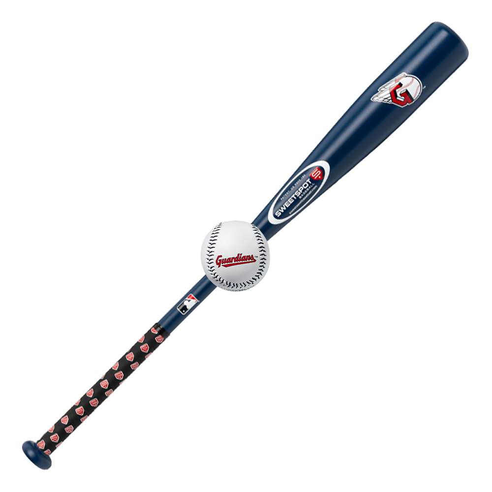 Guardians Official MLB Plastic Baseball Bat and Ball Set