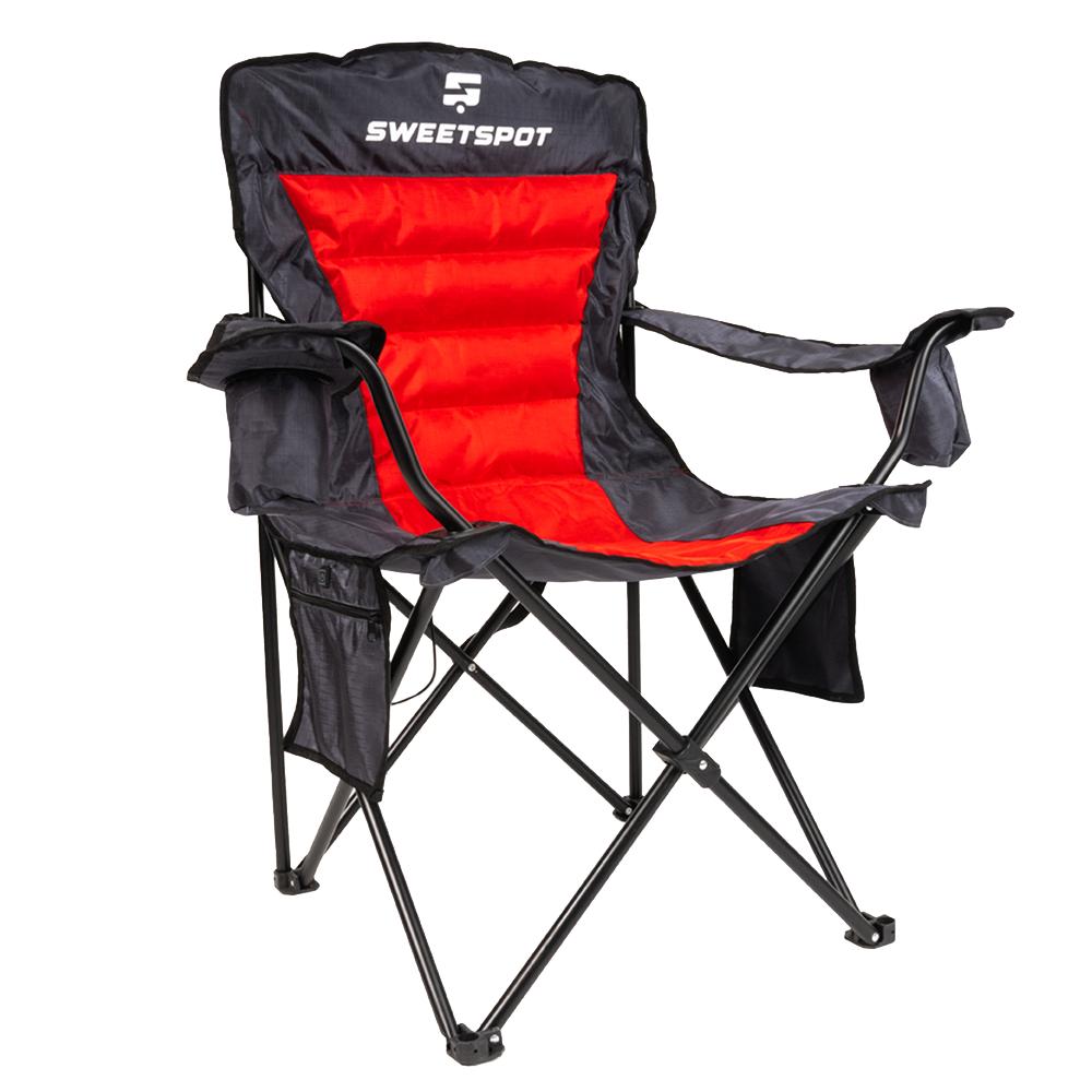 Gameday Portable Outdoor Heated Collapsible Folding Chair with Cup Holder and Pockets