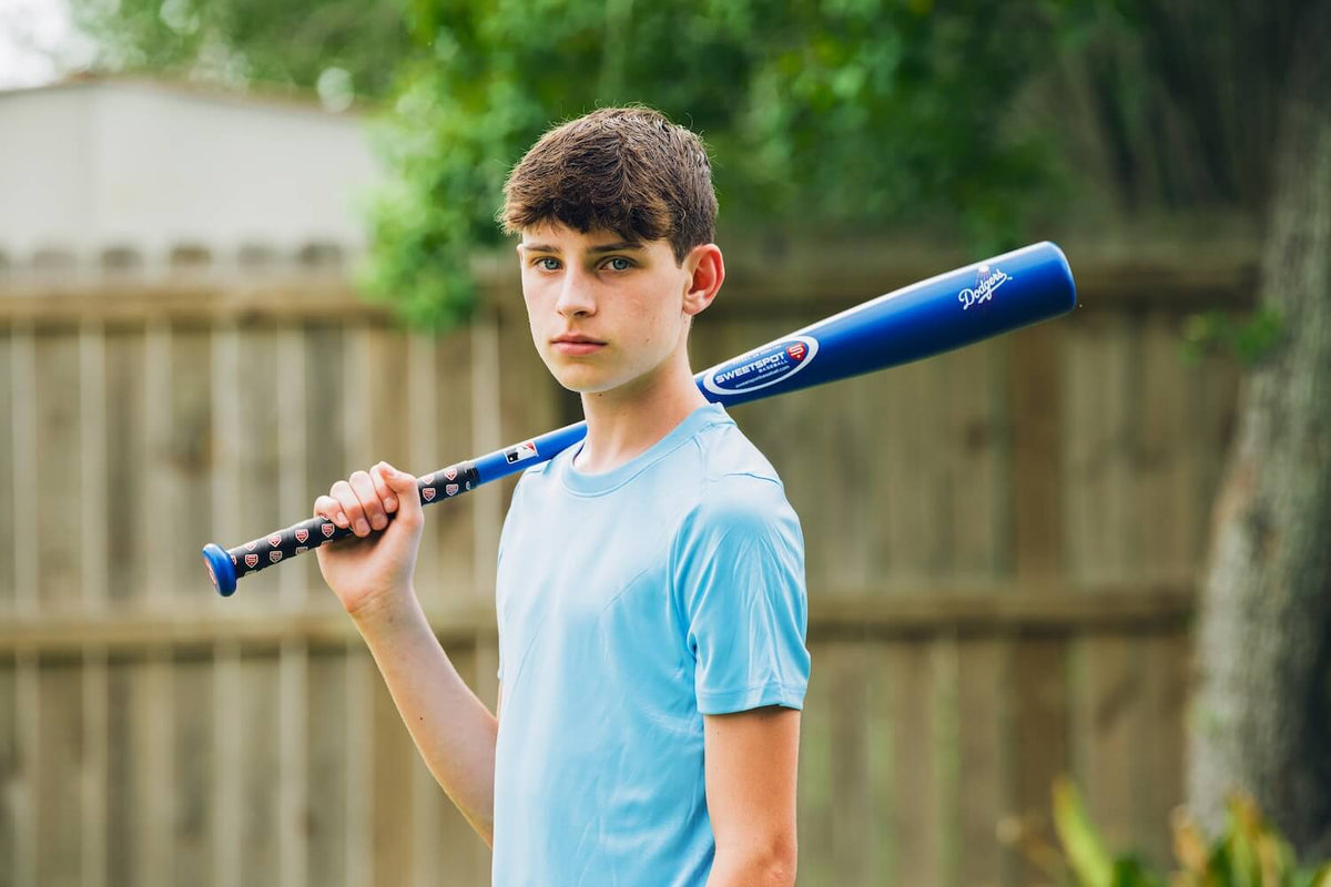 Dodgers Official MLB Plastic Baseball Bat and Ball Set