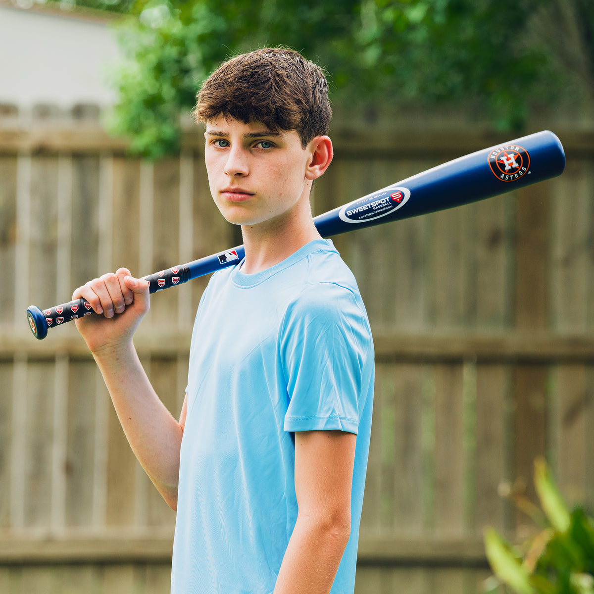 Astros Official MLB Plastic Baseball Bat and Ball Set