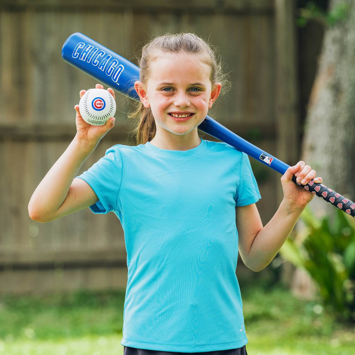 Cubs Official MLB Plastic Baseball Bat and Ball Set