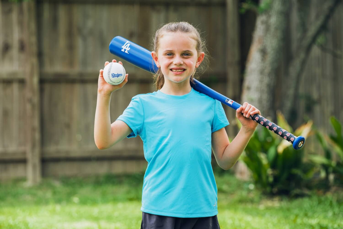 Dodgers Official MLB Plastic Baseball Bat and Ball Set