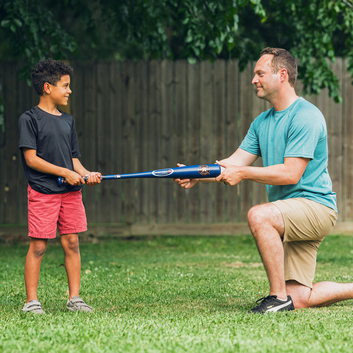 Astros Official MLB Plastic Baseball Bat and Ball Set