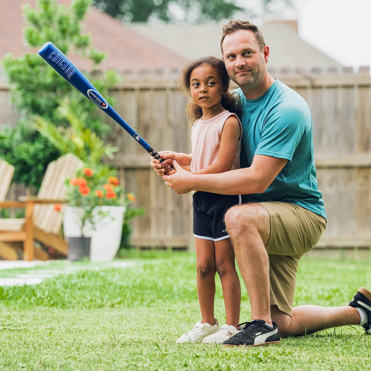 Cubs Official MLB Plastic Baseball Bat and Ball Set