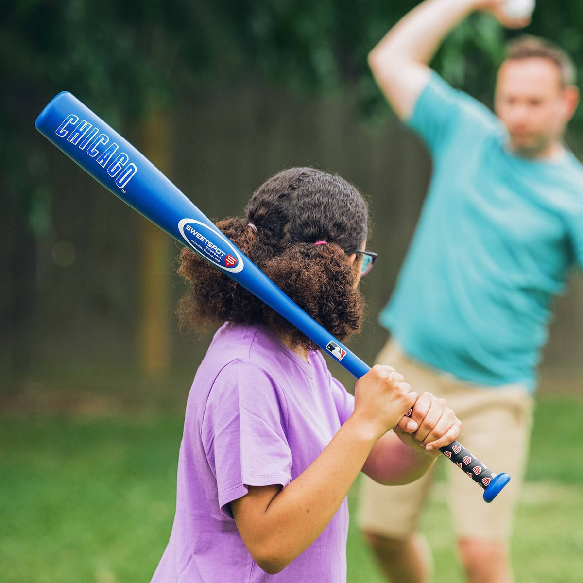 Cubs Official MLB Plastic Baseball Bat and Ball Set