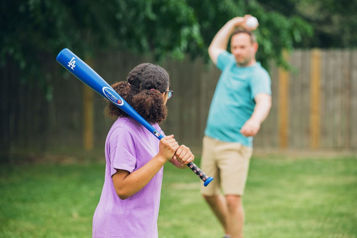 Dodgers Official MLB Plastic Baseball Bat and Ball Set