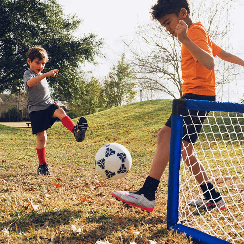 Portable Soccer Goal, Size 4 Ball, and Pump Set (Indoor/Outdoor)