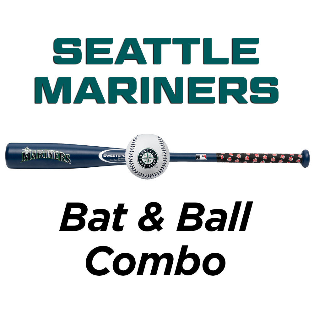 Mariners Official MLB Plastic Baseball Bat and Ball Set