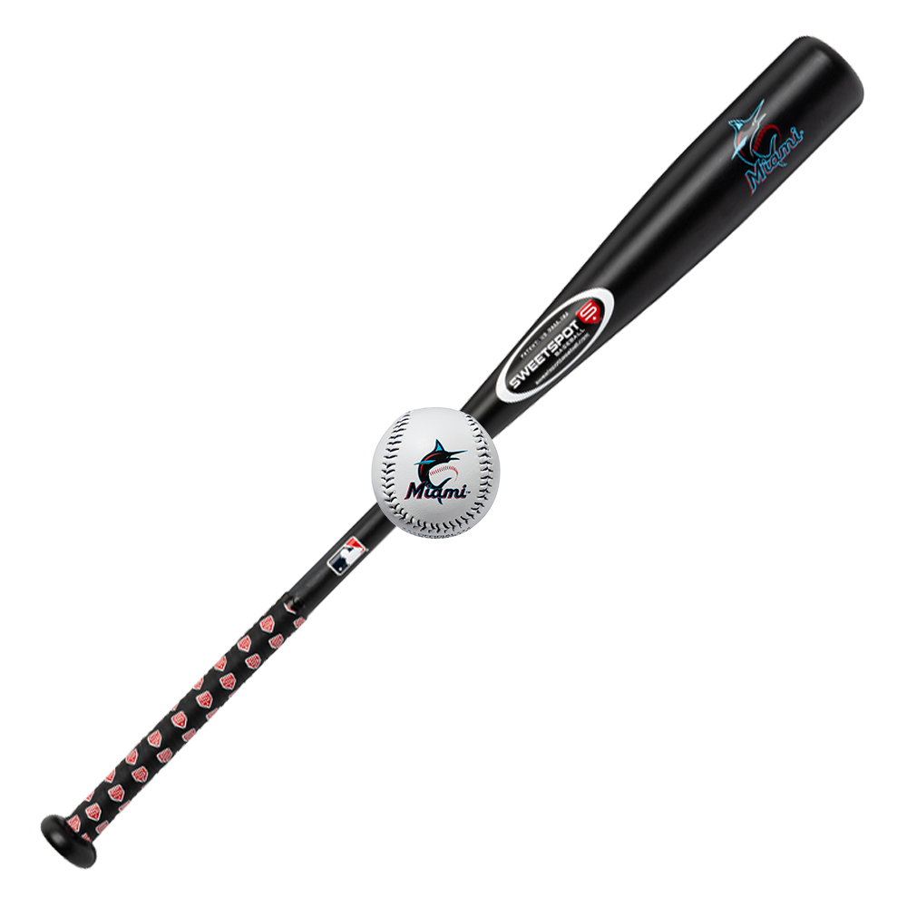 Marlins Official MLB Plastic Baseball Bat and Ball Set