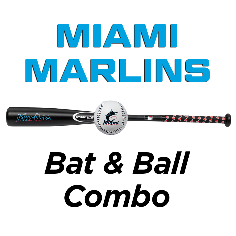 Marlins Official MLB Plastic Baseball Bat and Ball Set