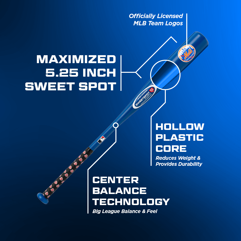Mets Official MLB Plastic Baseball Bat and Ball Set