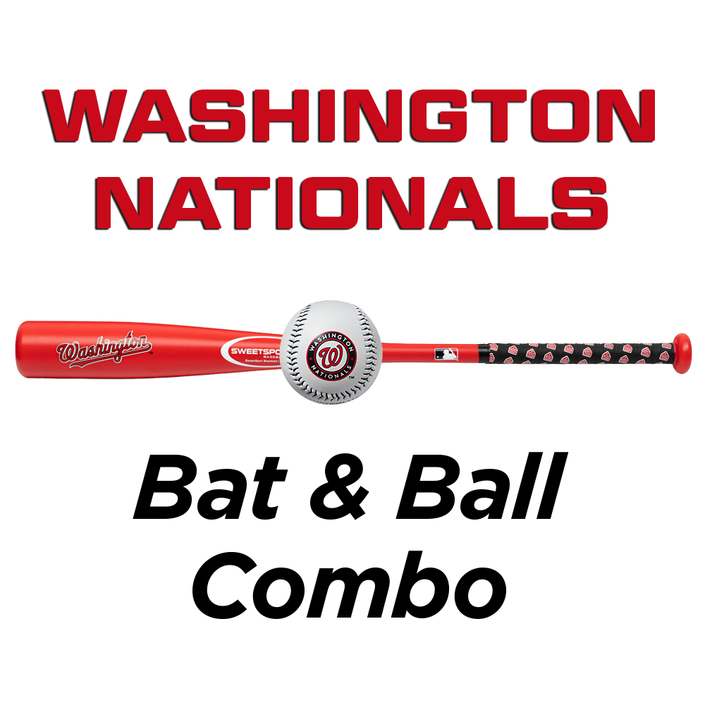 Nationals Official MLB Plastic Baseball Bat and Ball Set