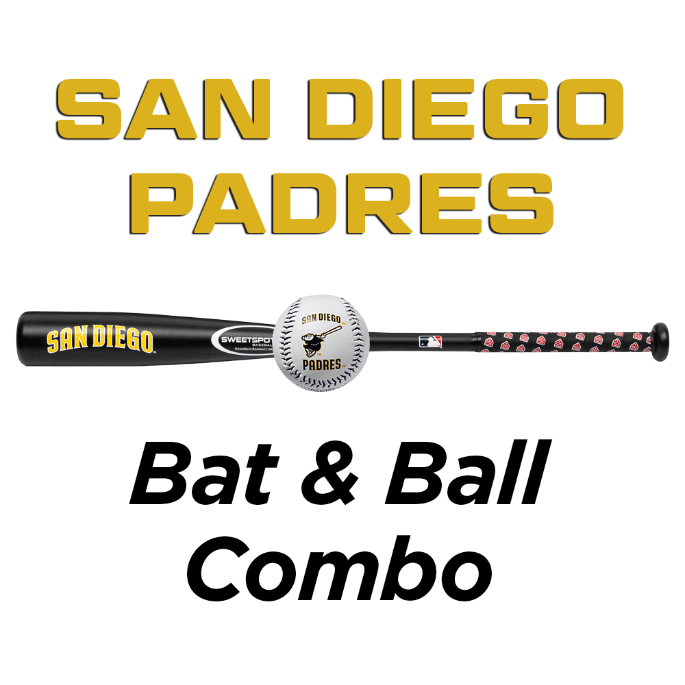 Padres Official MLB Plastic Baseball Bat and Ball Set