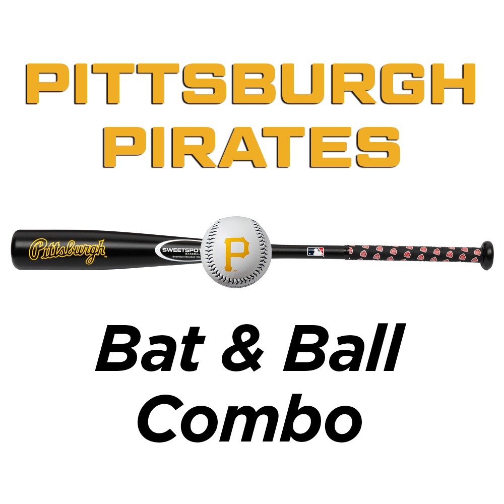 Pirates Official MLB Plastic Baseball Bat and Ball Set