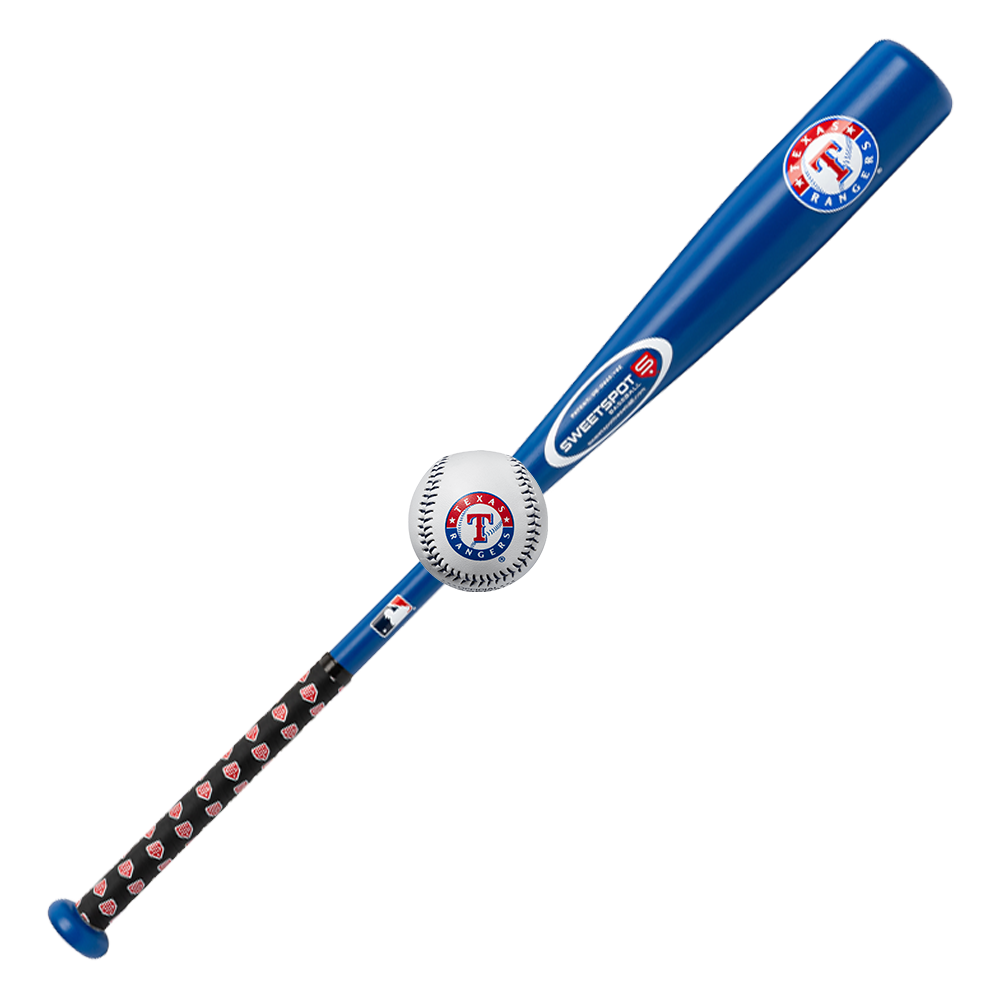 Rangers Official MLB Plastic Baseball Bat and Ball Set