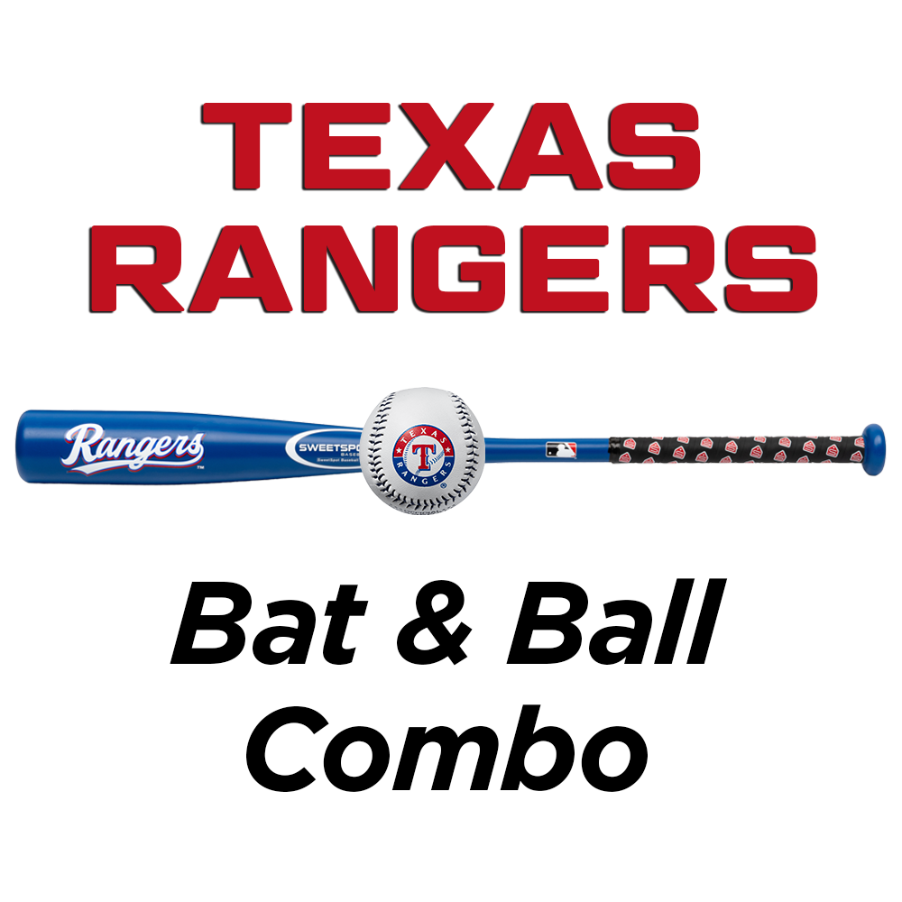 Rangers Official MLB Plastic Baseball Bat and Ball Set