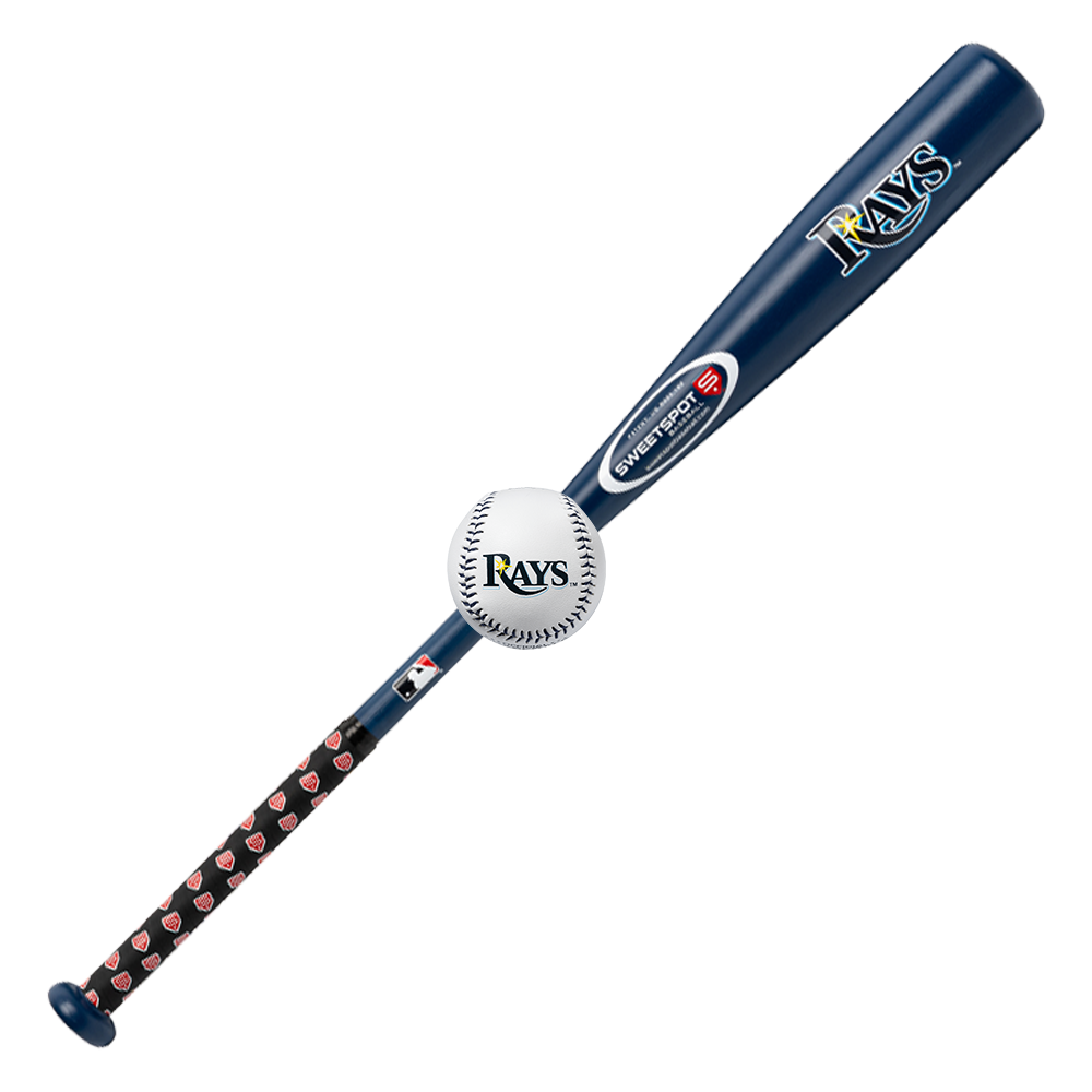 Rays Official MLB Plastic Baseball Bat and Ball Set