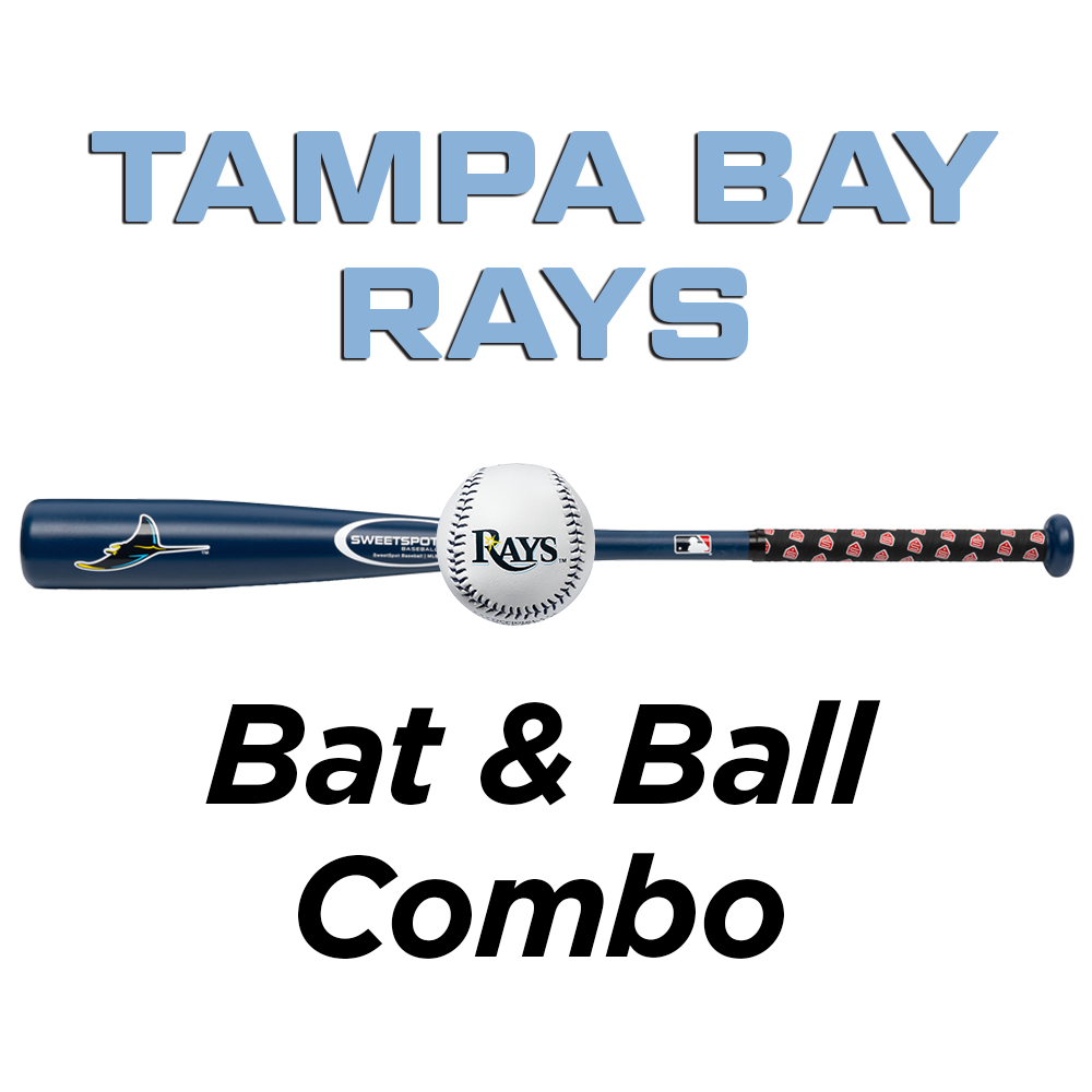 Rays Official MLB Plastic Baseball Bat and Ball Set