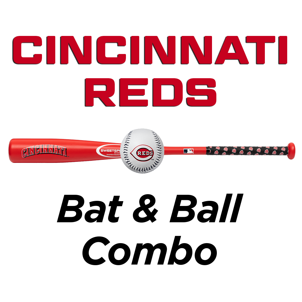 Reds Official MLB Plastic Baseball Bat and Ball Set