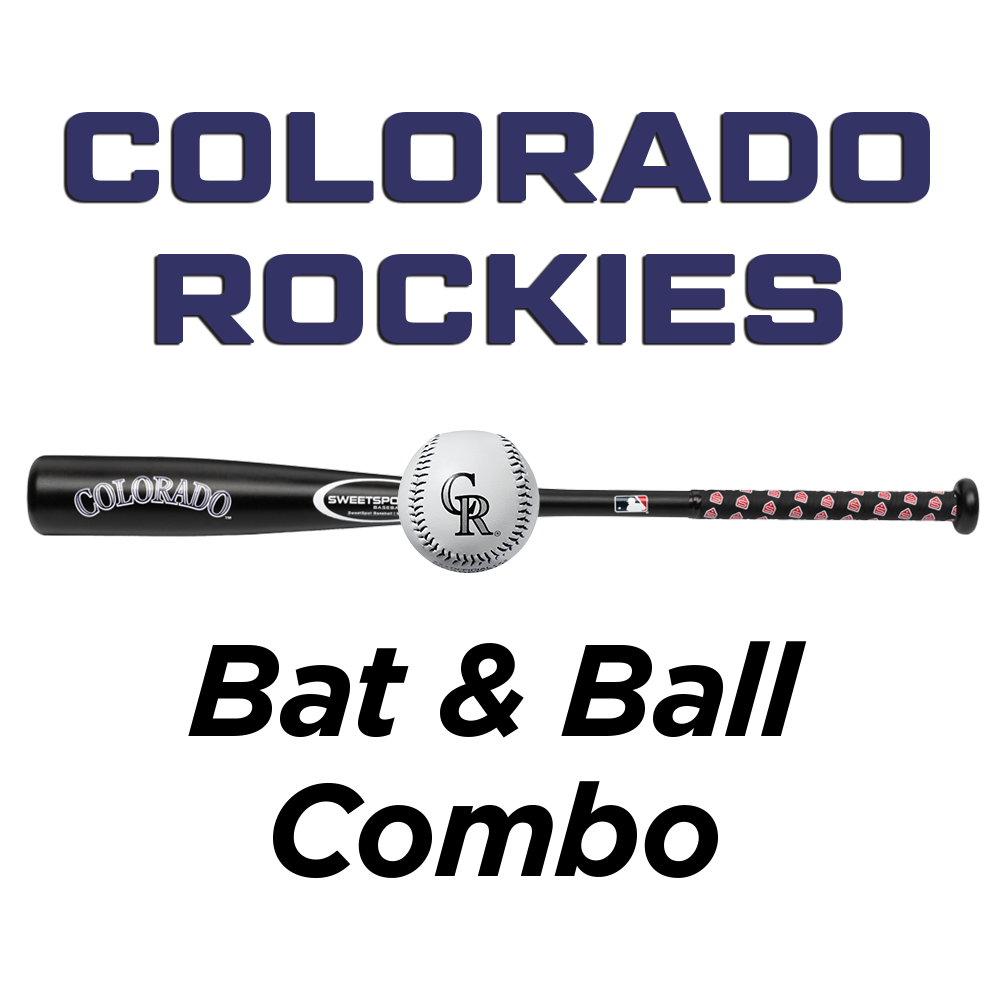 Rockies Official MLB Plastic Baseball Bat and Ball Set