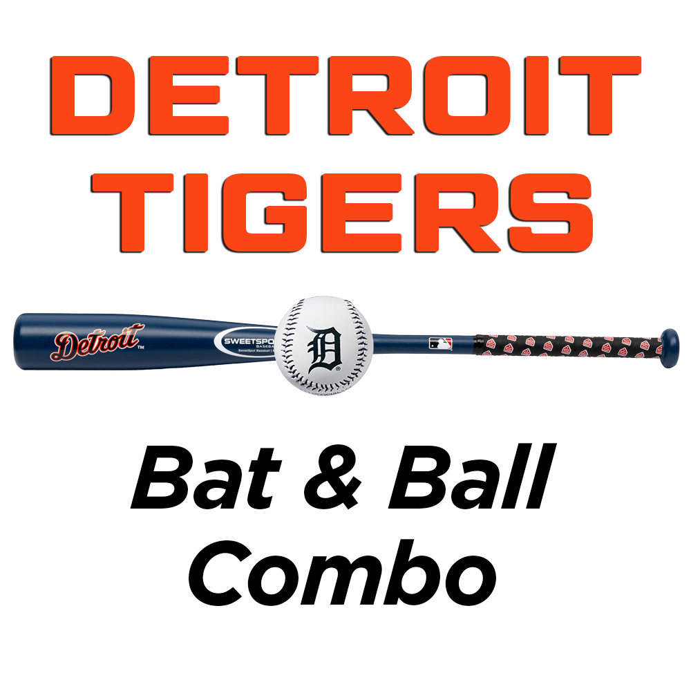 Tigers Official MLB Plastic Baseball Bat and Ball Set