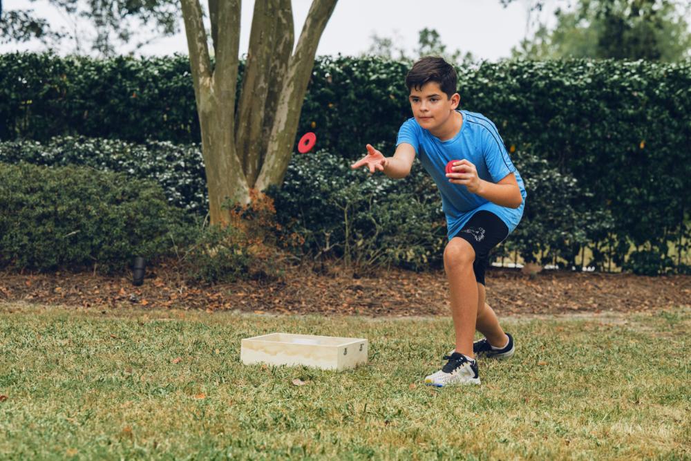 Portable Washer Toss Game with Premium Wood and 8 Washers