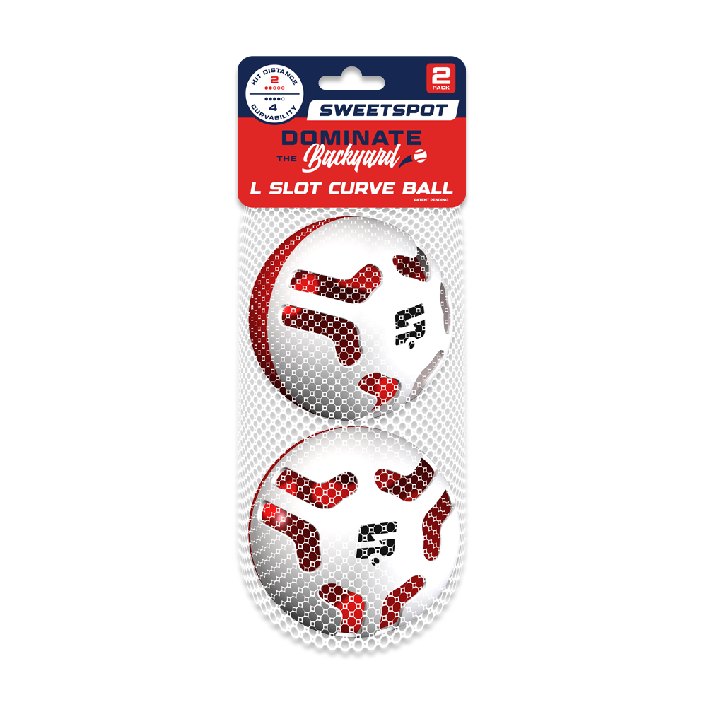 Plastic L-Slot Curveball Baseball 2-Pack